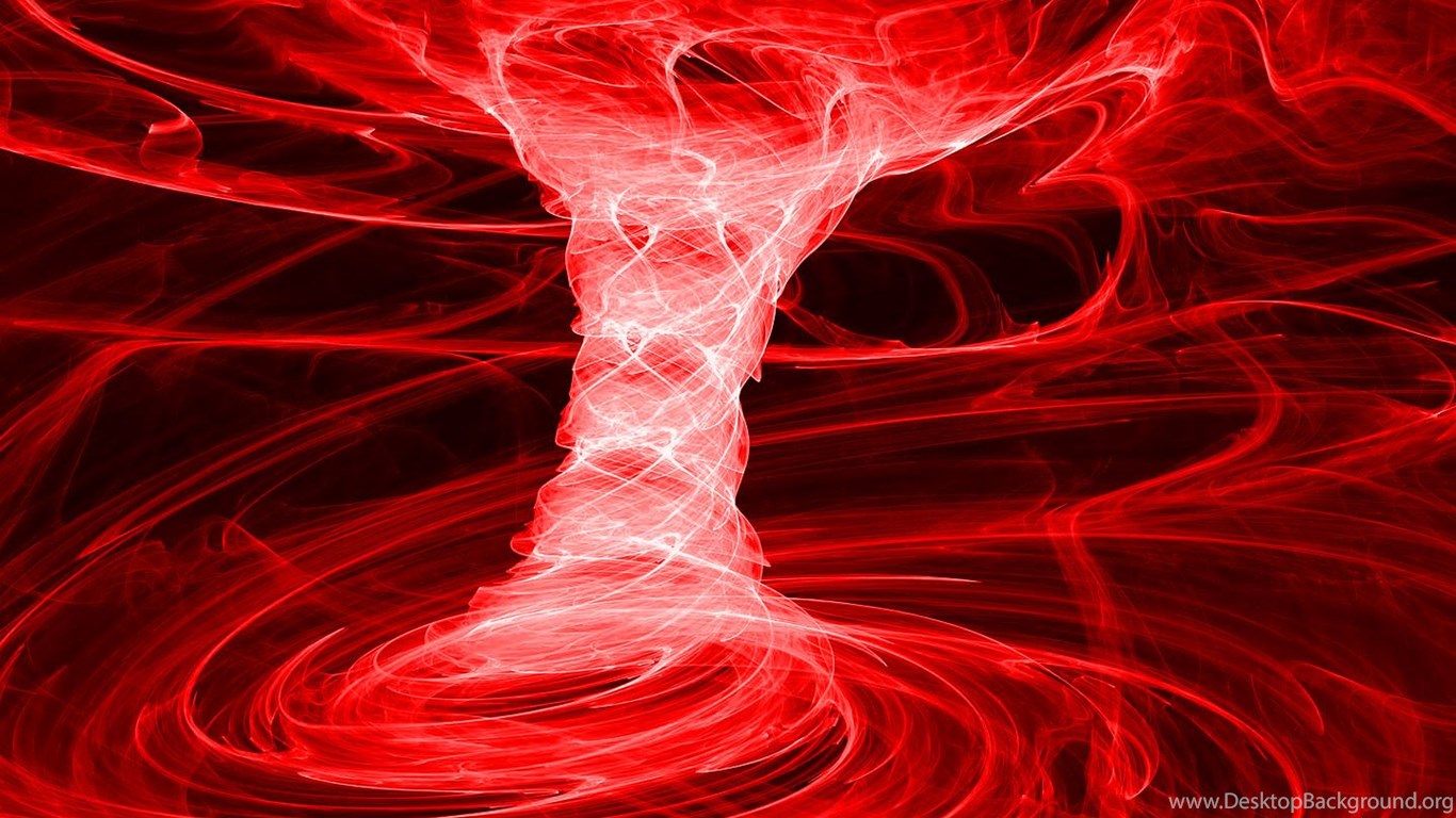 Red Tornado And Lightning Storms Desktop Background