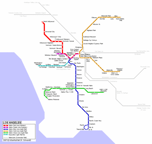 Metro Map Of The Los Angeles Line HD Wallpaper And