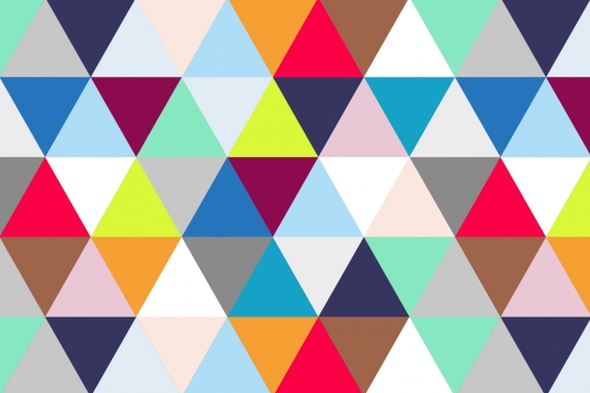 Geometric Multicoloured Geometric Triangles Mural Wallpaper
