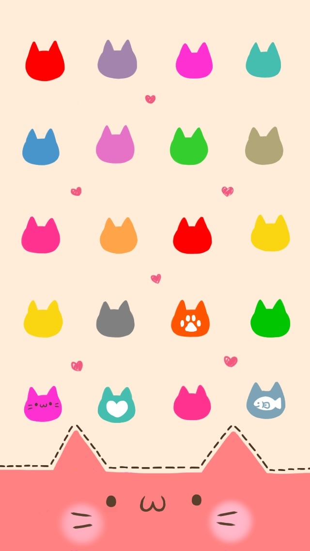 Cute Cat iPhone Icon Skin Wallpaper