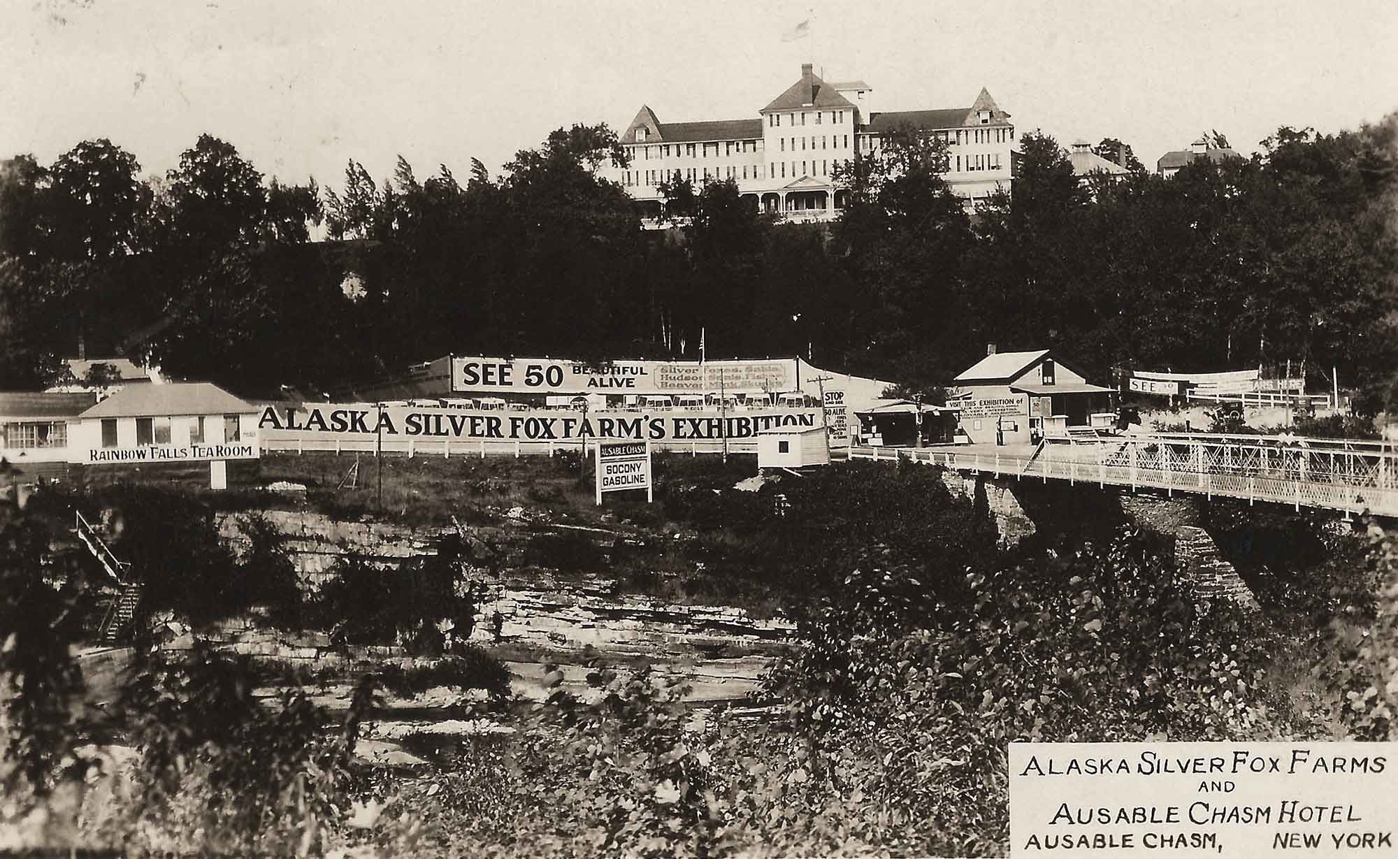 Exterior Of The Alaska Silver Fox Farms With Ausable Chasm
