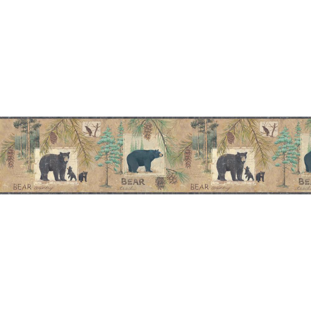 Lake Forest Lodge Bear Border Wallpaper Inc