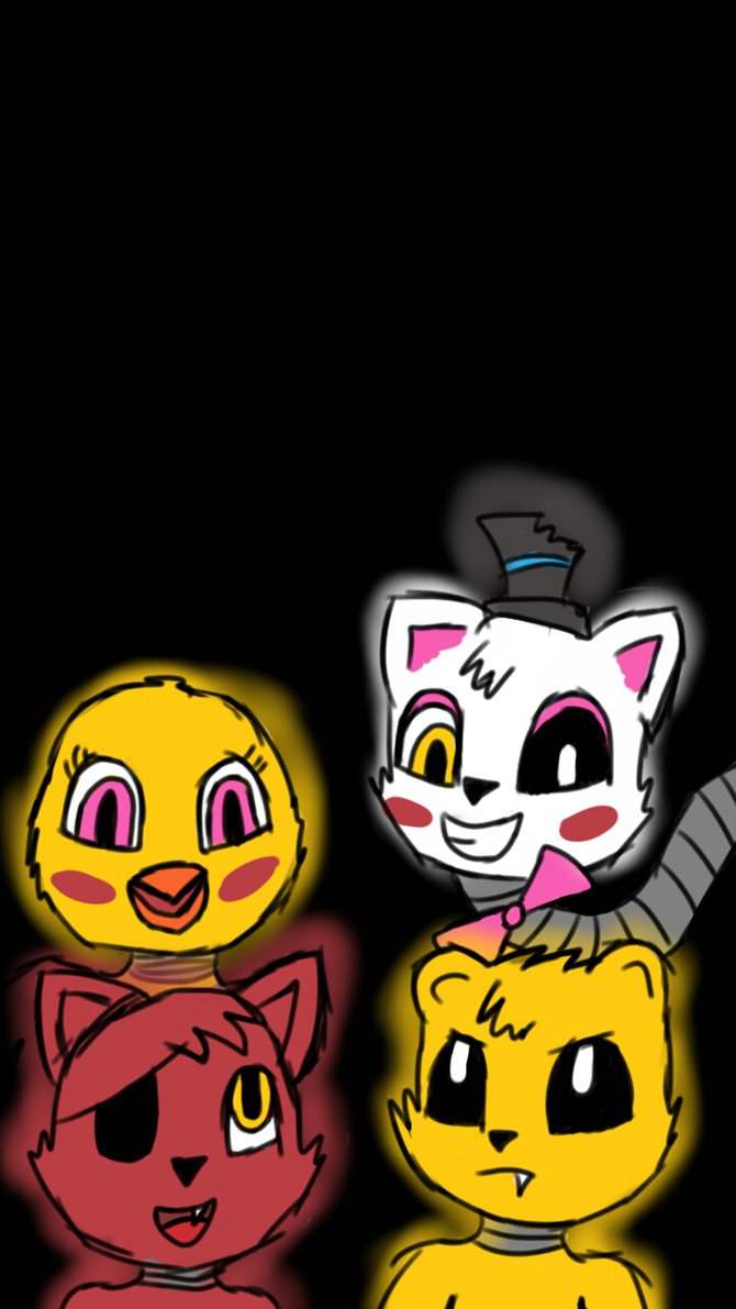 Chica Mangle Foxy And Golden Freddy By Lanizzy