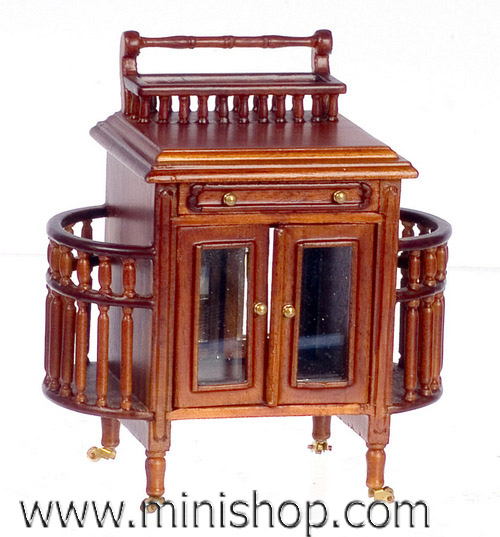 Dollhouse Miniature Furniture Antique Writing Desk Cabi In Walnut