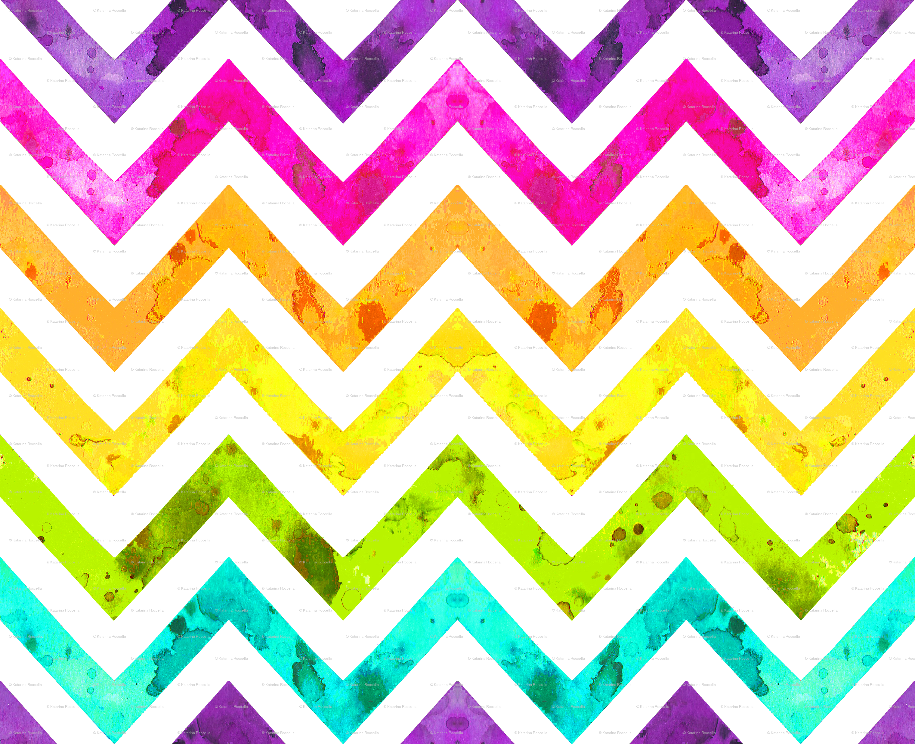 Watercolor Zig Zag Fabric Wallpaper Gift Wrap And Decals