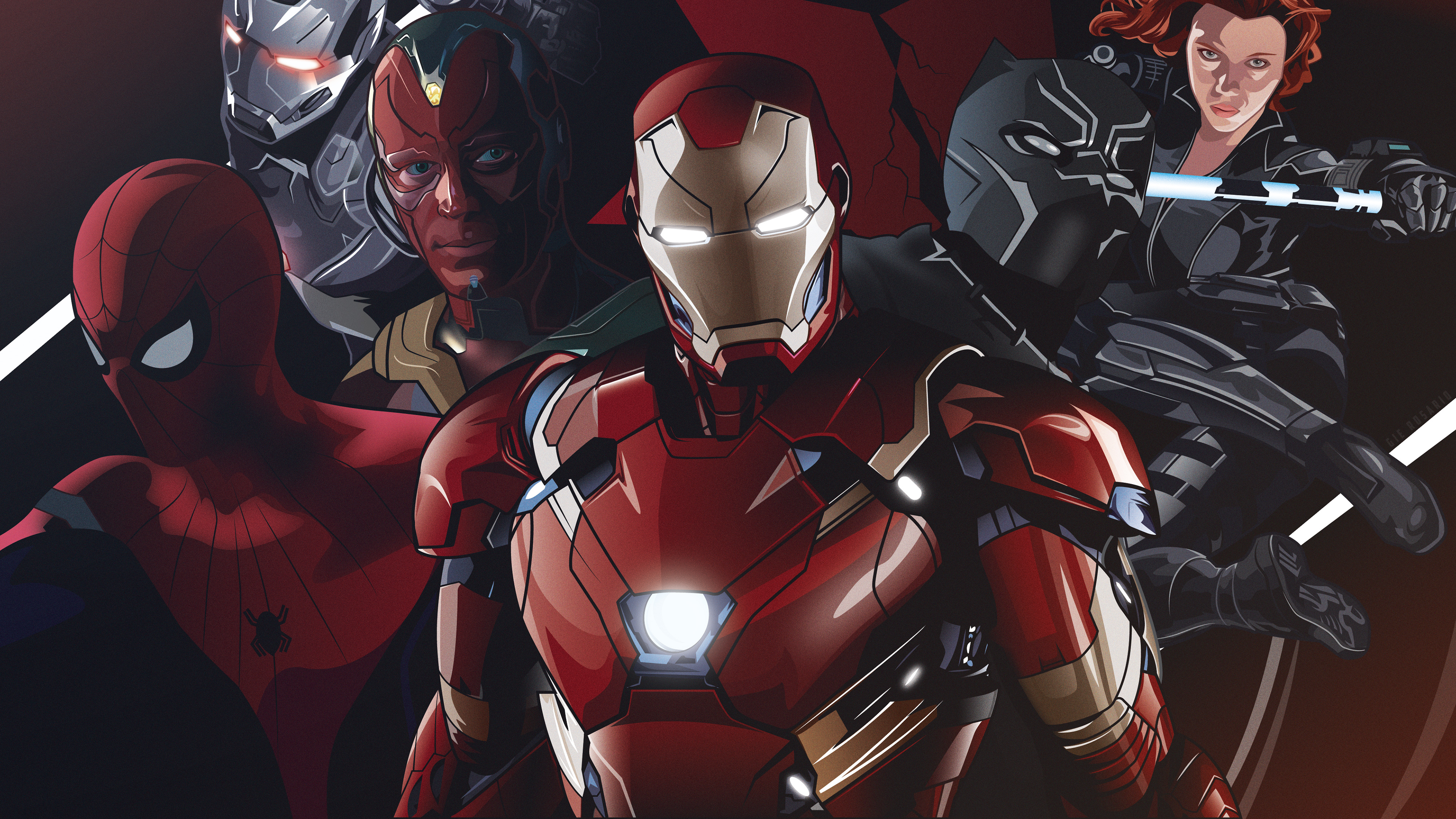 Civil War 4k Team Iron Man Machine Vision