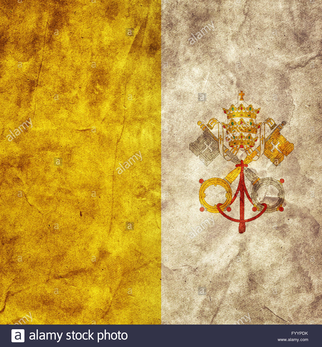 Vatican City Grunge Flag Vintage Stock Photo