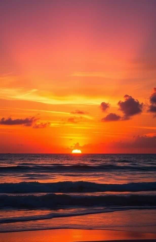 Sunset Ocean Rainbow Wallpaper