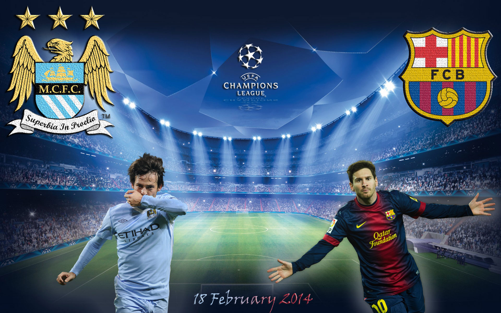 Uefa Champions League Manchester City Fc Barcelona Wallpaper