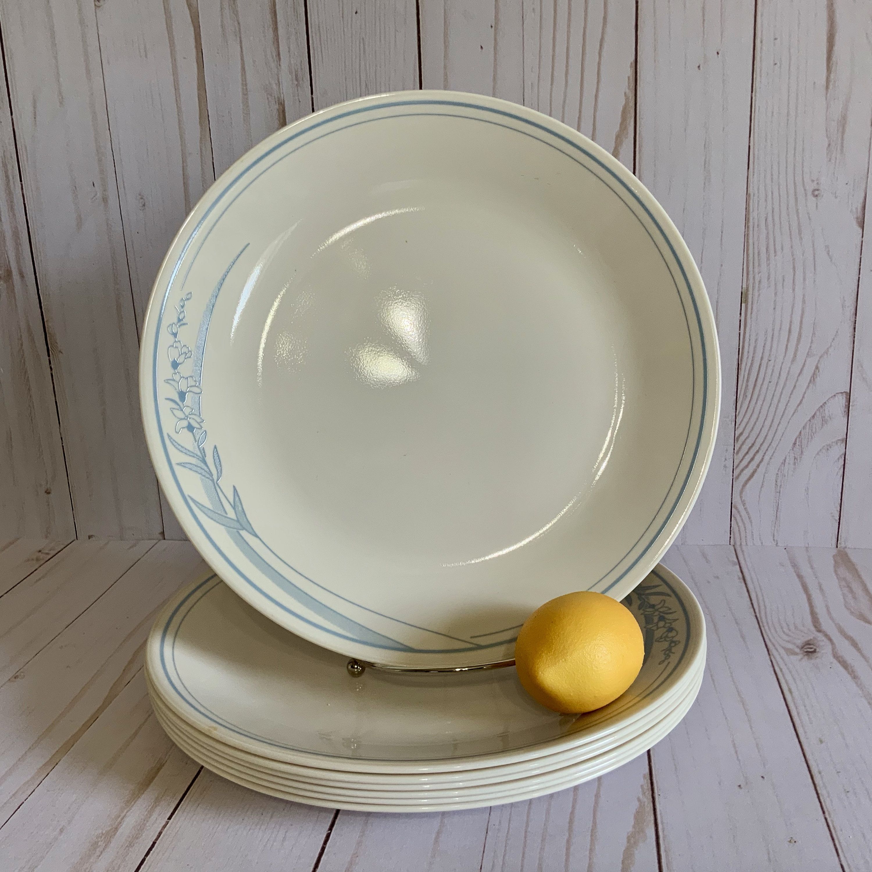 Blue Lily Corelle By Corning Dinner Plates Floral