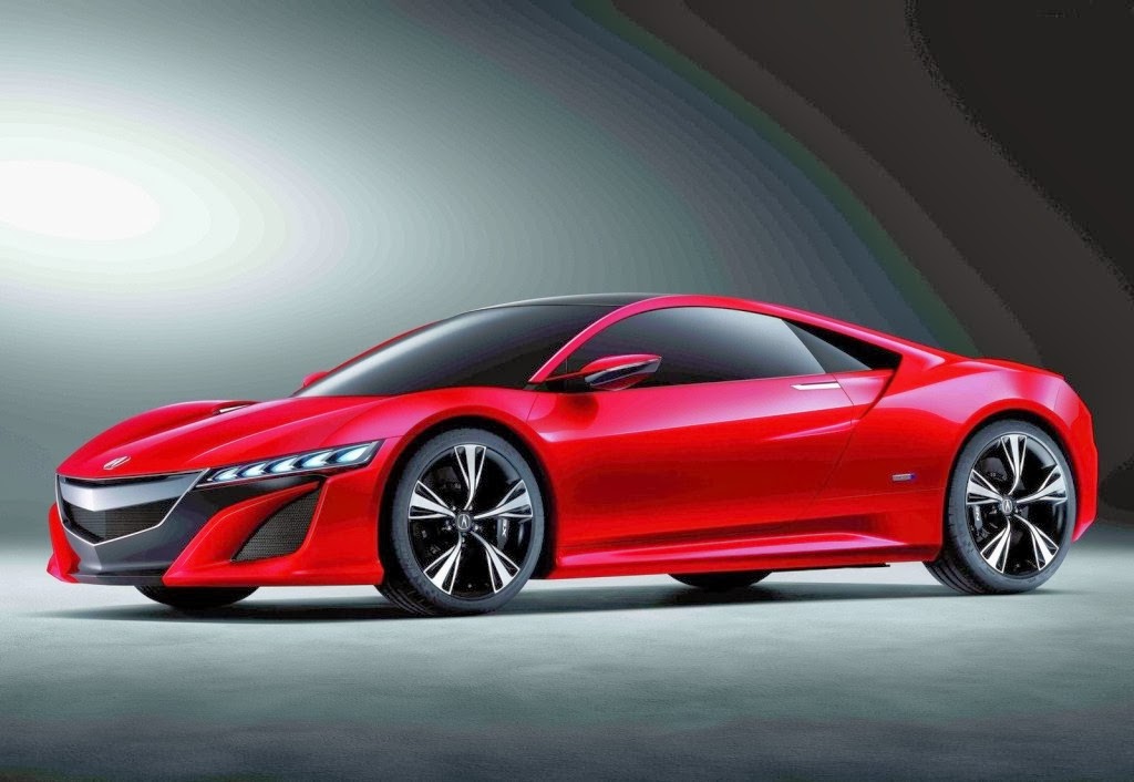 Acura Nsx Red Color Coupe Car Image Back Side
