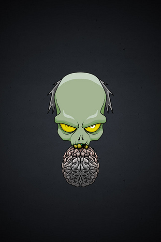 Zombie Brain iPhone Wallpaper Photo Sharing