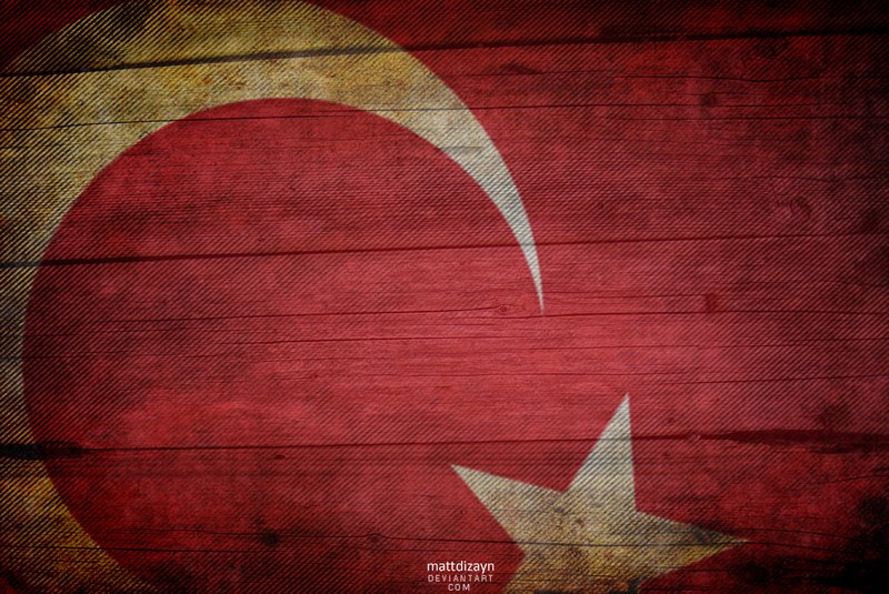 Turkish Flag On Wood By Mattdizayn