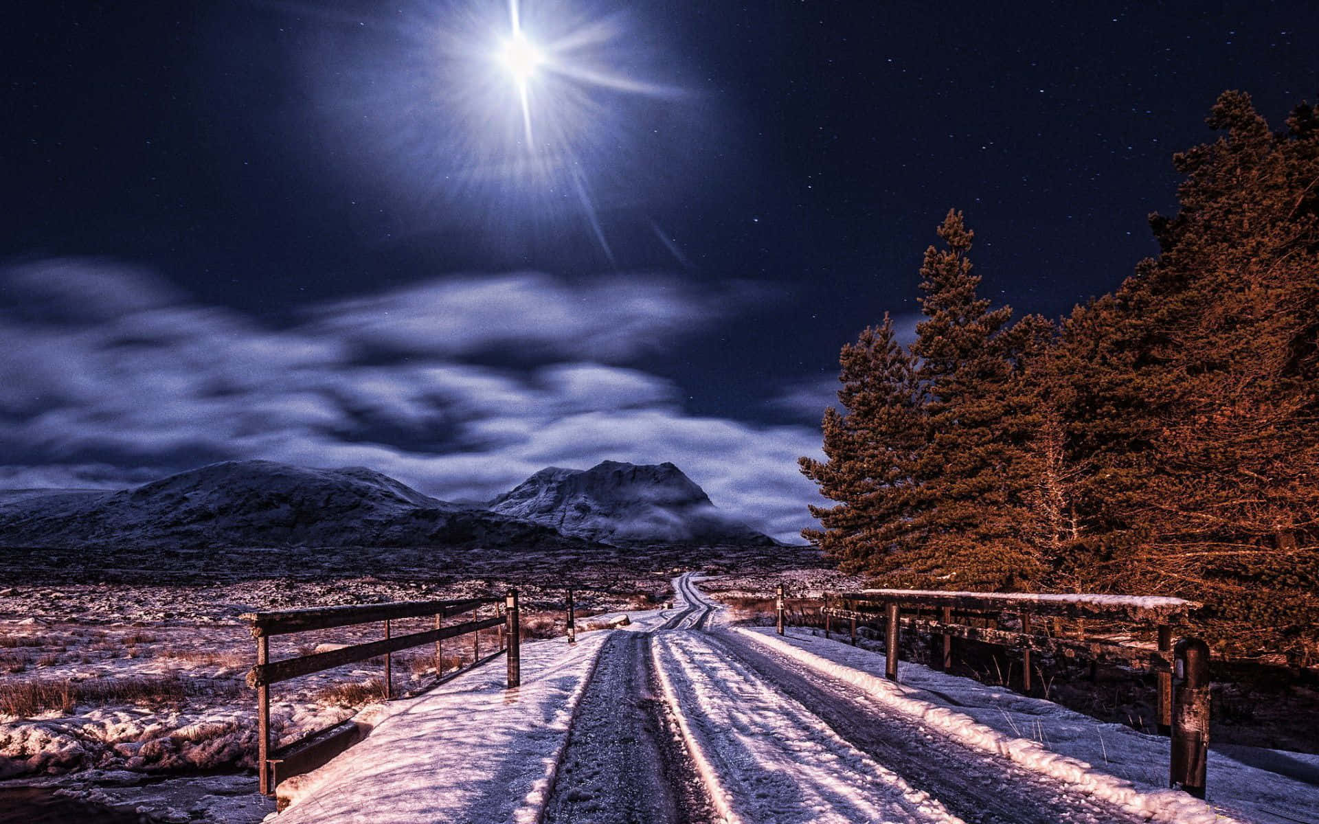 Winter Night Desktop Wallpaper