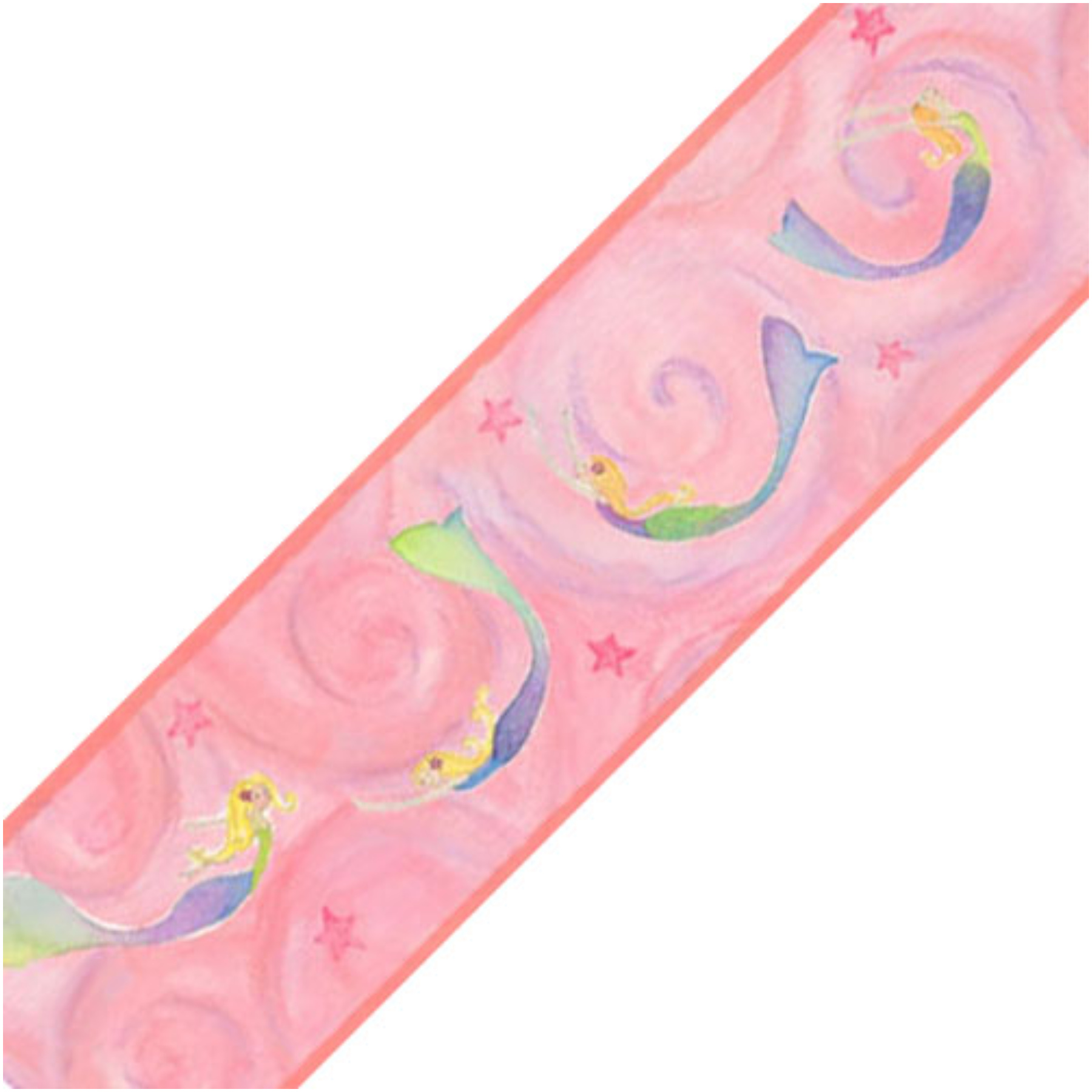Surestrip Pink Mermaids Ocean Prepasted Wallpaper Border Roll