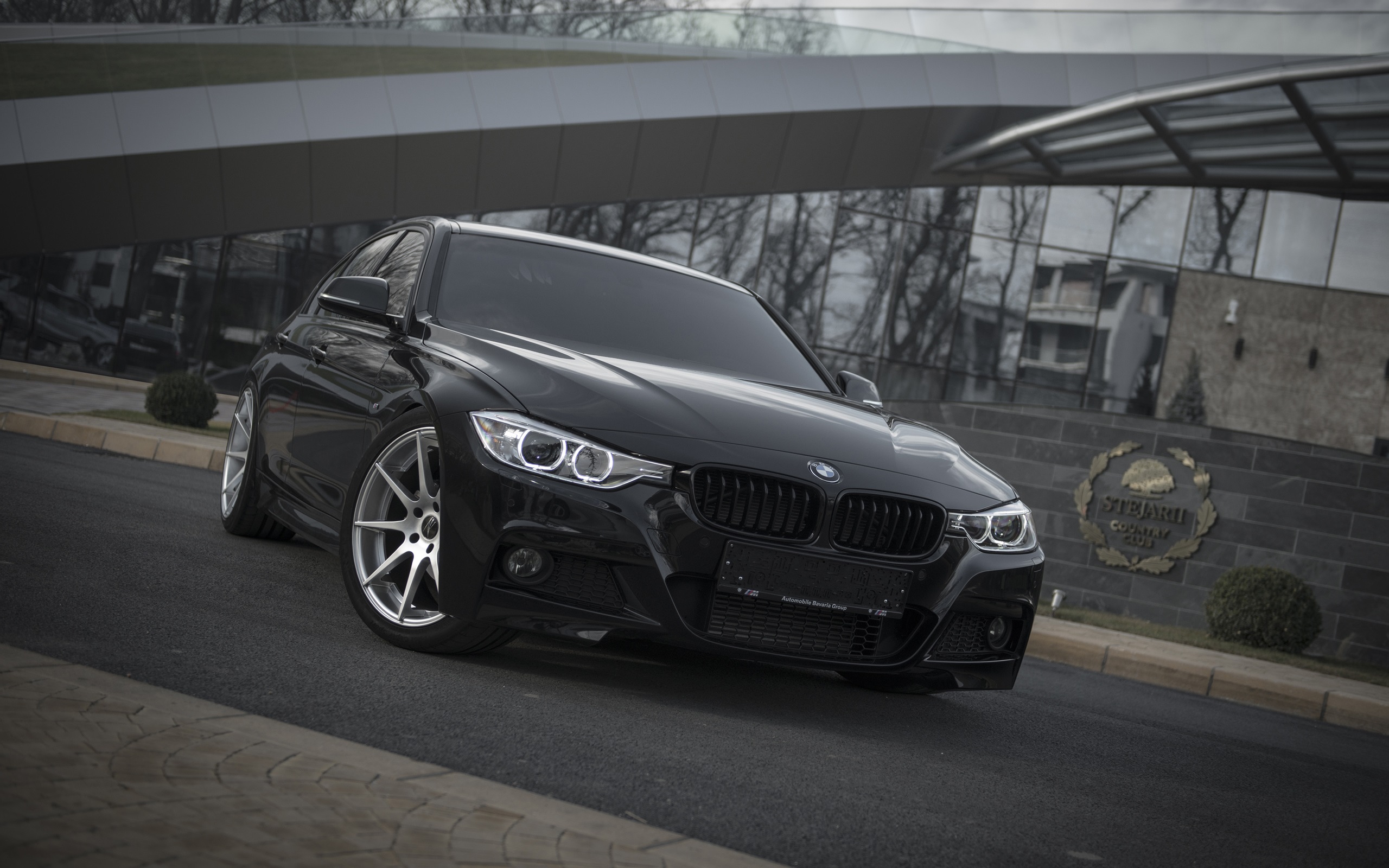 Wallpaper Bmw F30 Black Car Front HD Picture Image