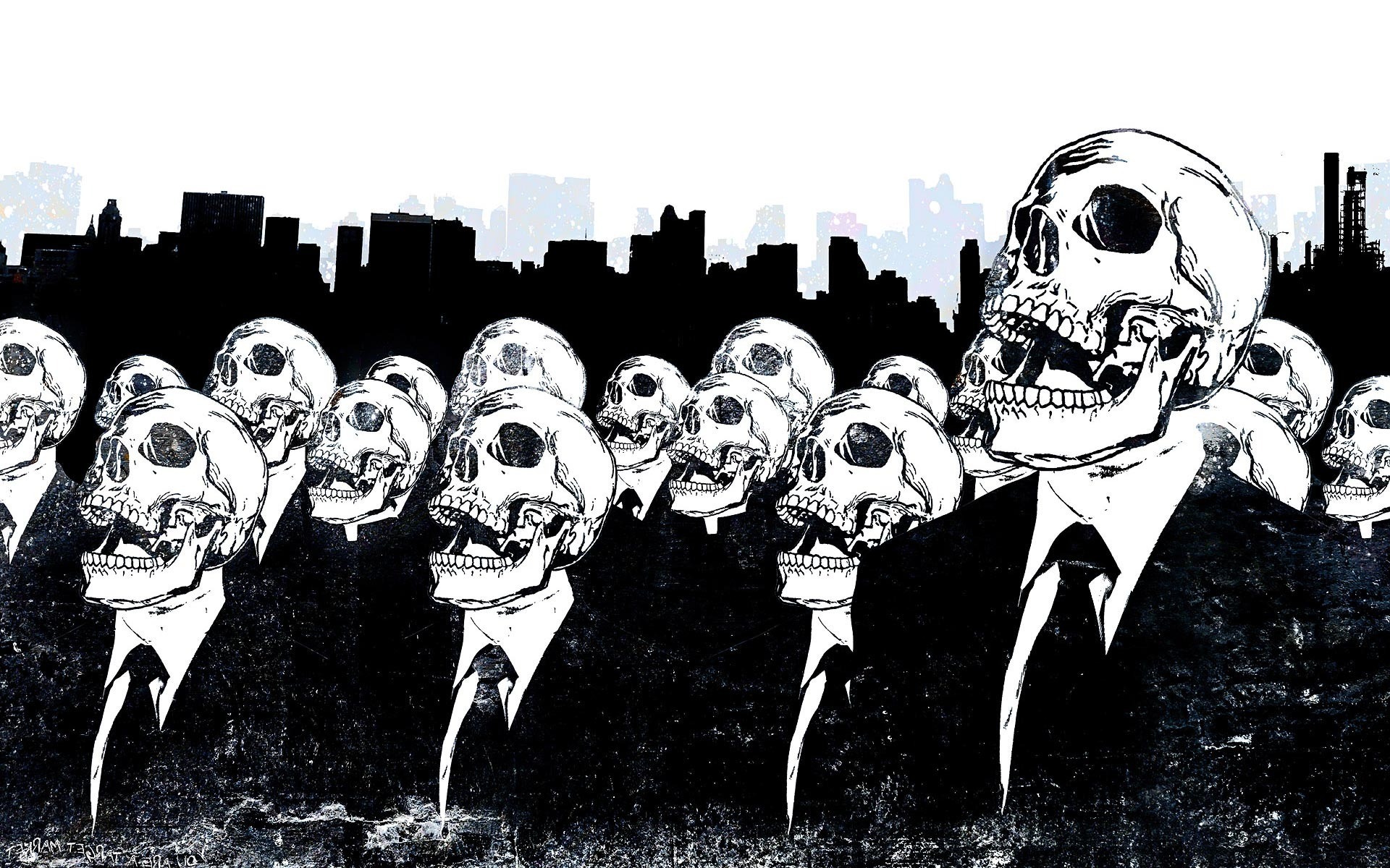 Skeletons In Suit Wallpaper