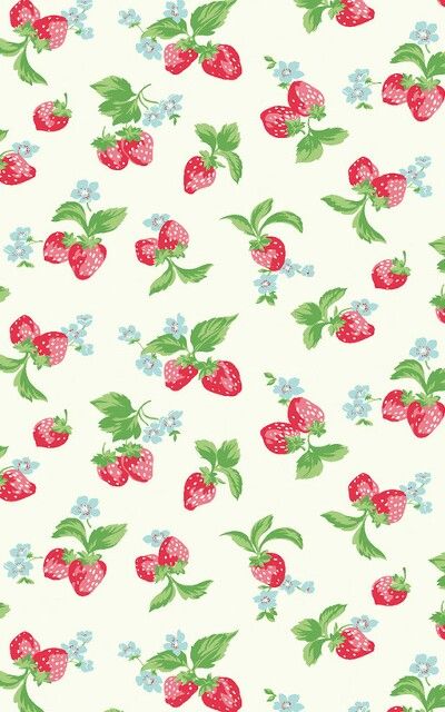 Chic Strawberries Wallpaper Tropical Print