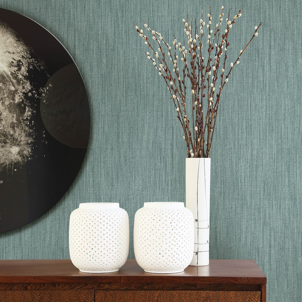 Bluebell Wallpaper By A Street Chenille Faux Linen