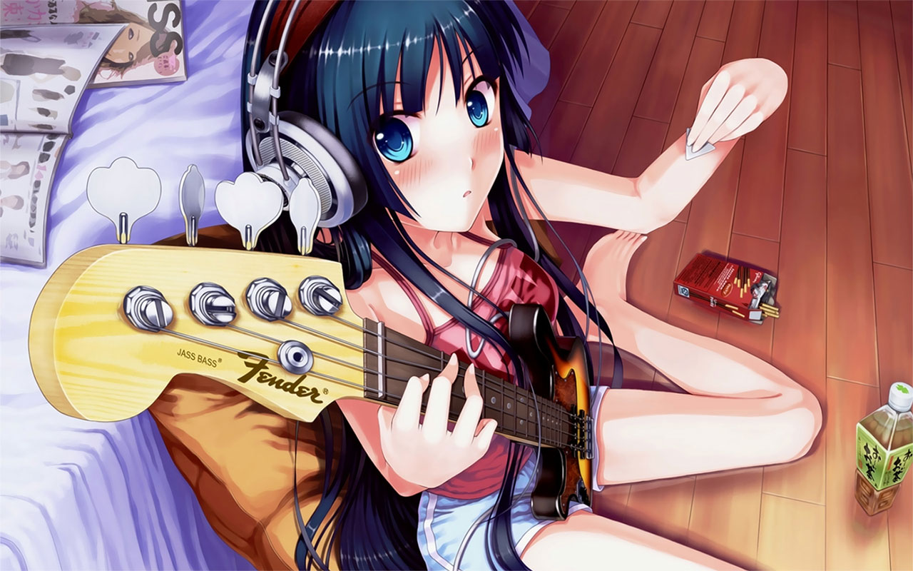Anime Wallpaper Widescreen Guitar Girl