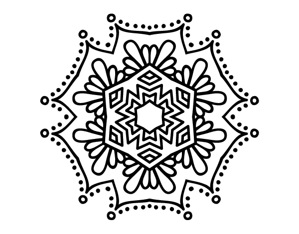 Symmetrical Flower Mandala Coloring Coloringcrew