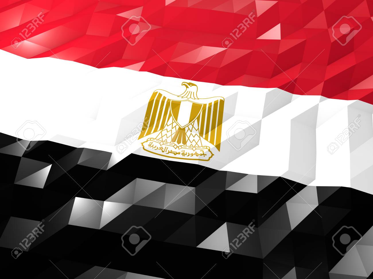 Flag Of Egypt 3d Wallpaper Illustration National Symbol Low
