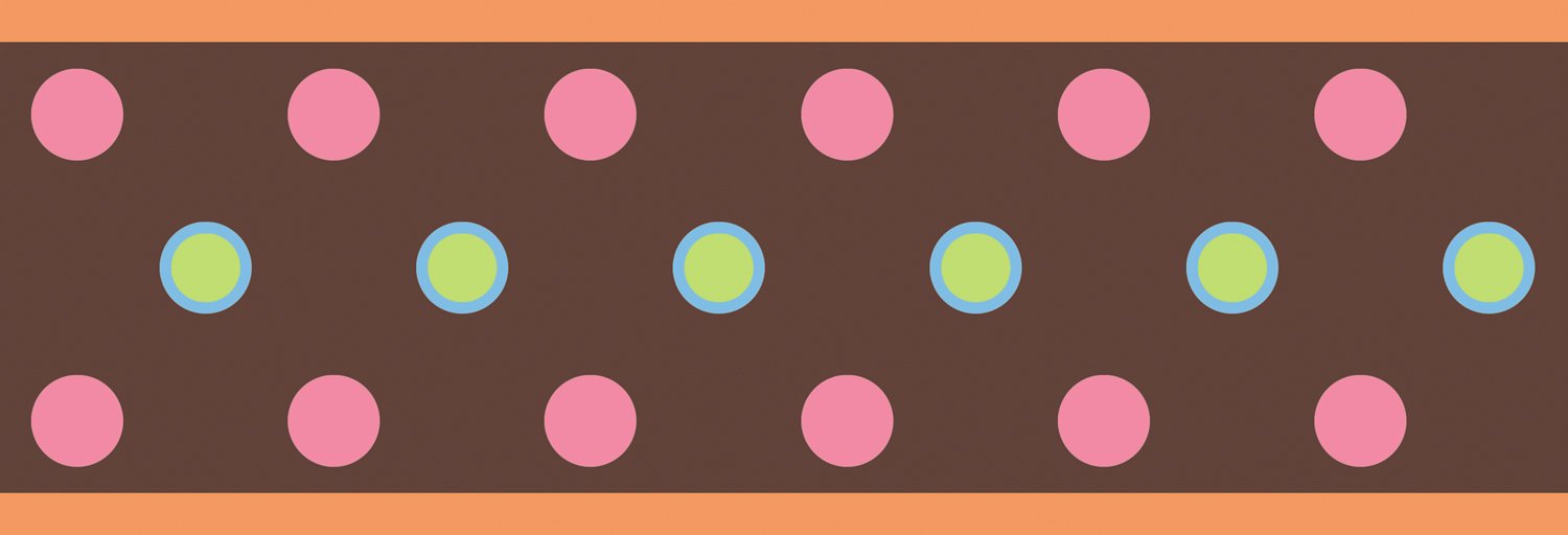 Free download Brown and Pink Polka Dot Peel and Stick Wallpaper Border