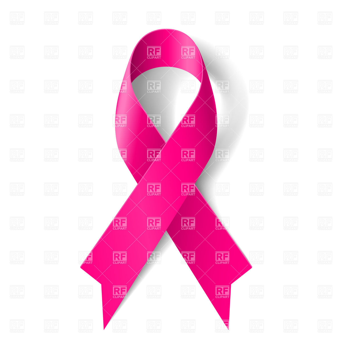 Awareness Pink Ribbon On White Background Royalty