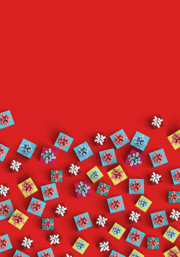 Red Background With Gifts Over Millions Vectors Stock Photos