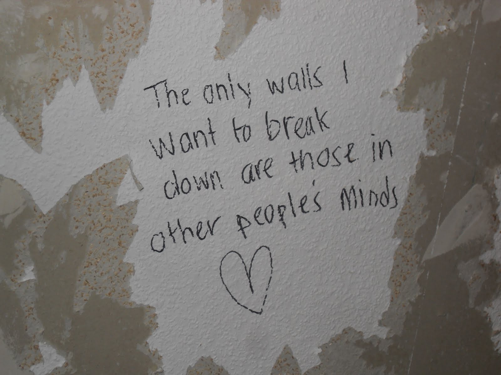 to write stuff on the wall paper since its being torn down