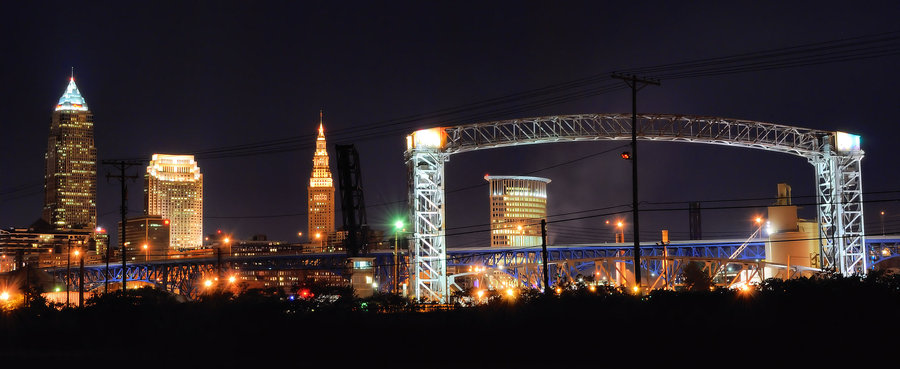 Cleveland Skyline Bridges By Zephania