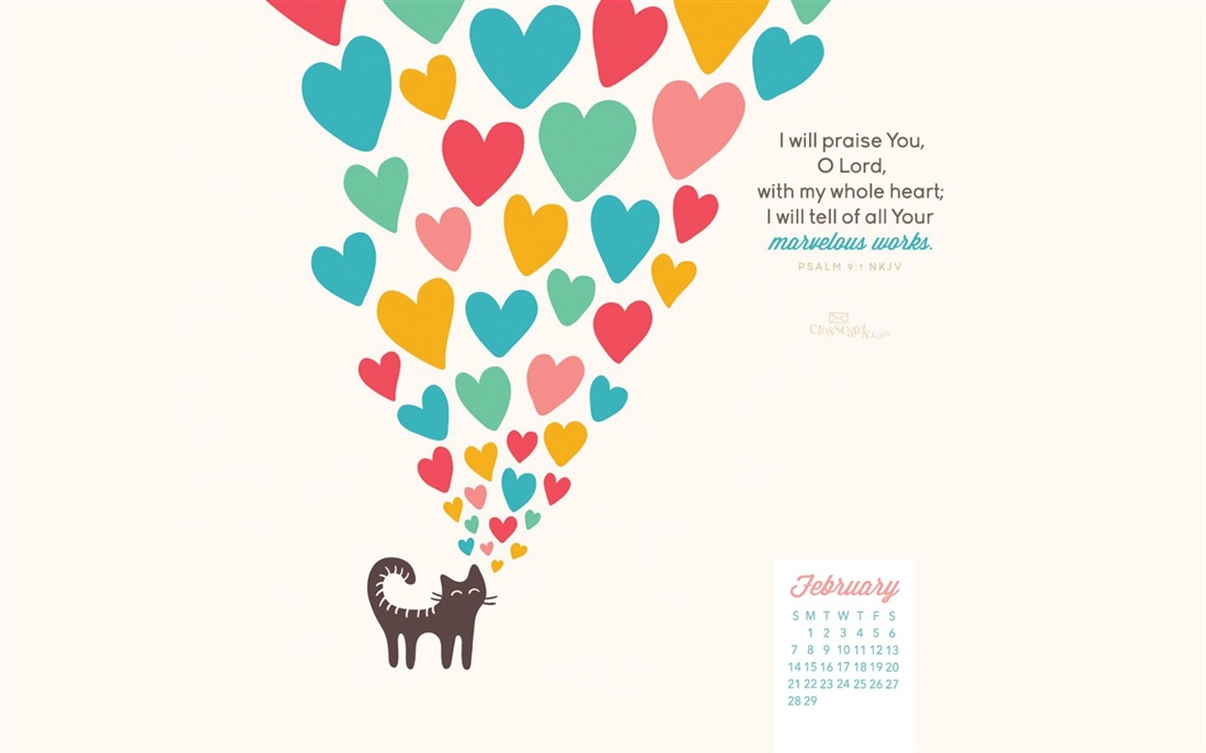 February Psalm Marvelous Works Desktop Calendar