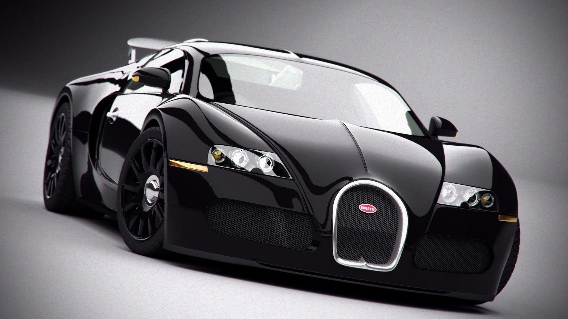 Black Bugatti Veyron 1080p Wallpaper Cars