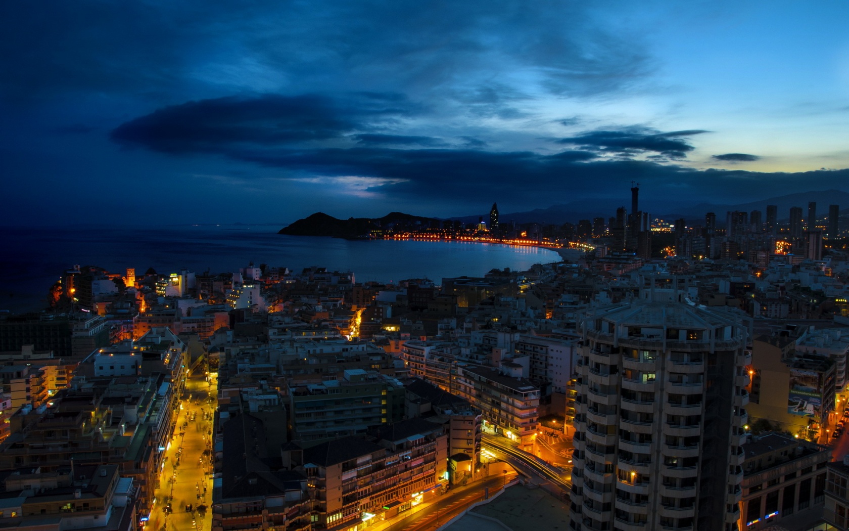 Benidorm Spain City Night Wallpaper