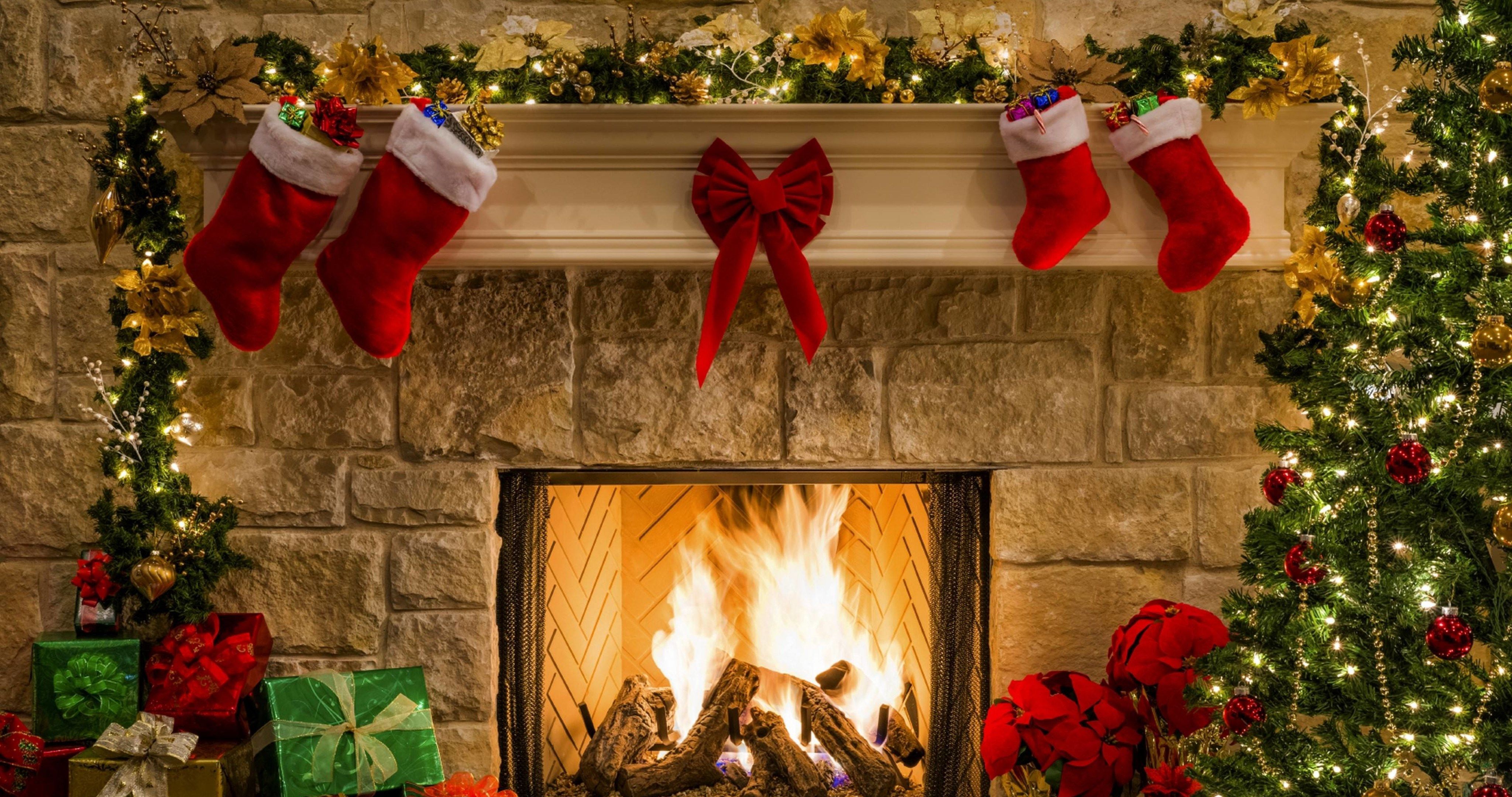 Christmas Fireplace Wallpaper Top