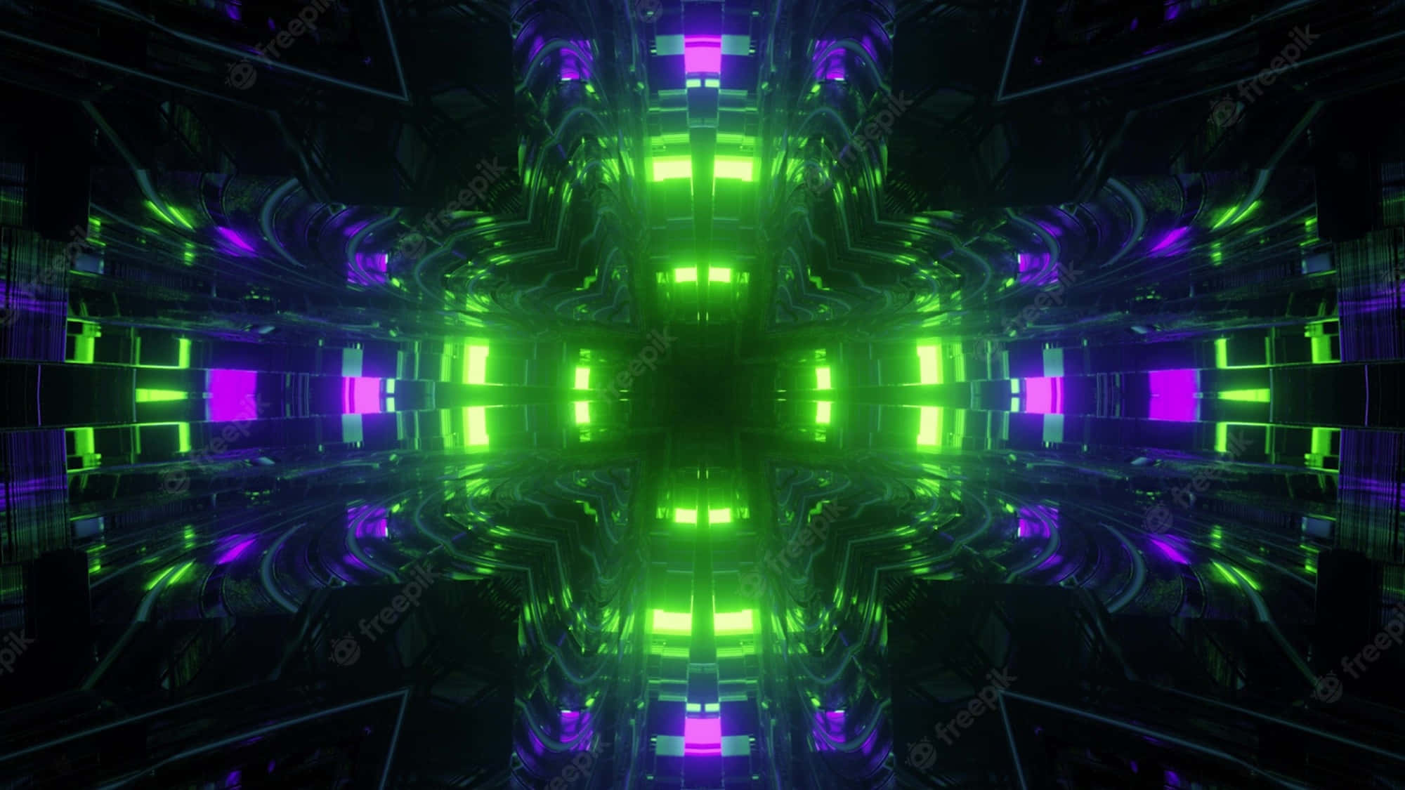 Neon Green And Purple Wallpaper