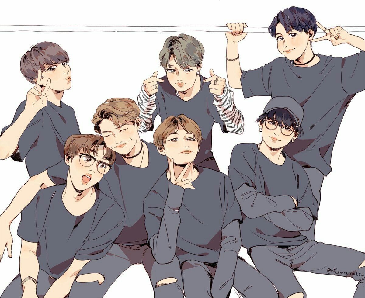 Bts Anime Computer Wallpaper On