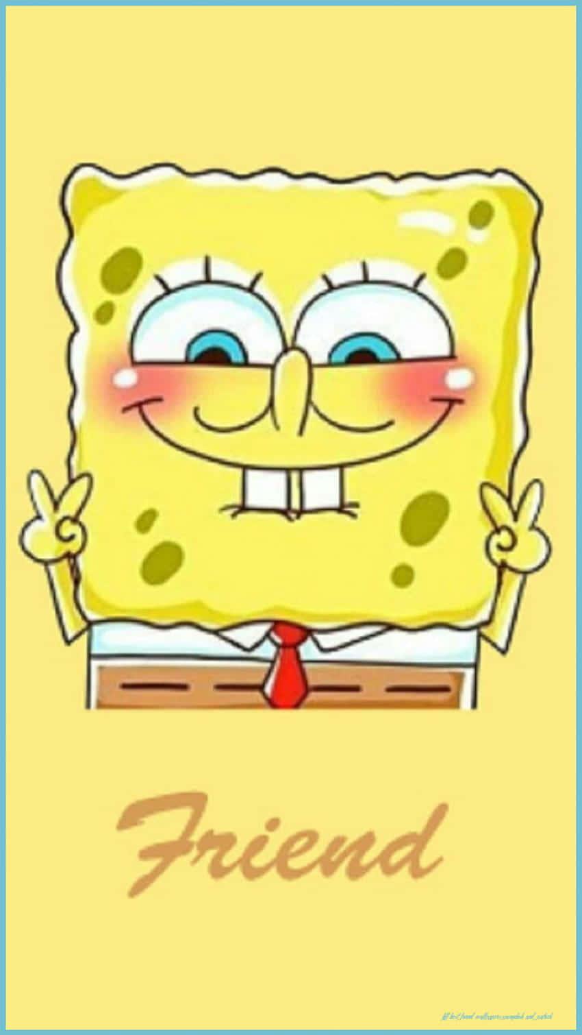 Sponge Bob Cute Matching Best Friend Wallpaper Design