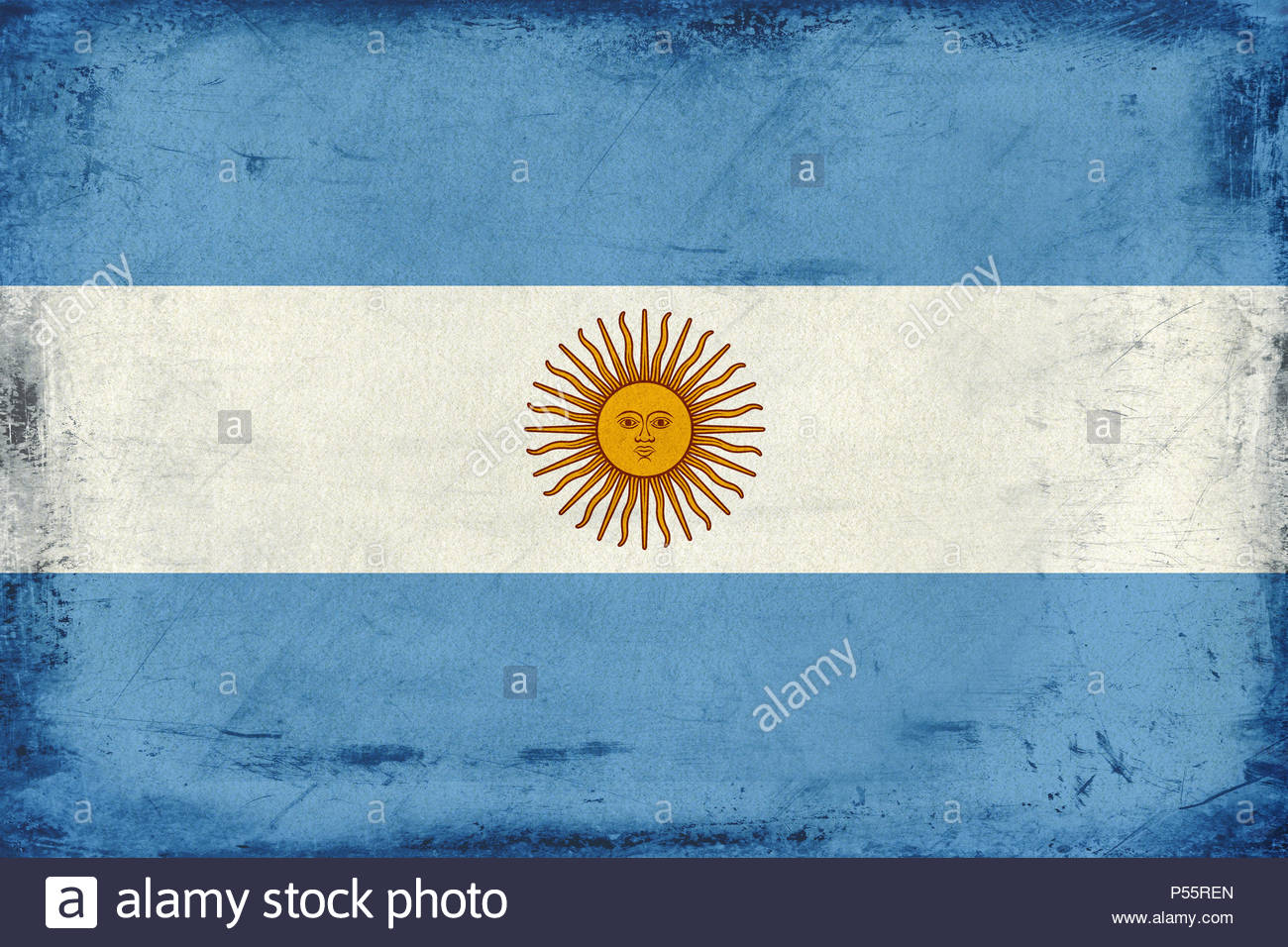 Vintage National Flag Of Argentina Background Stock Photo