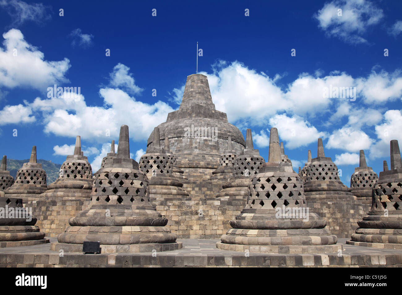 Borobudur temple located close to Yogyakarta in Java Indonesia