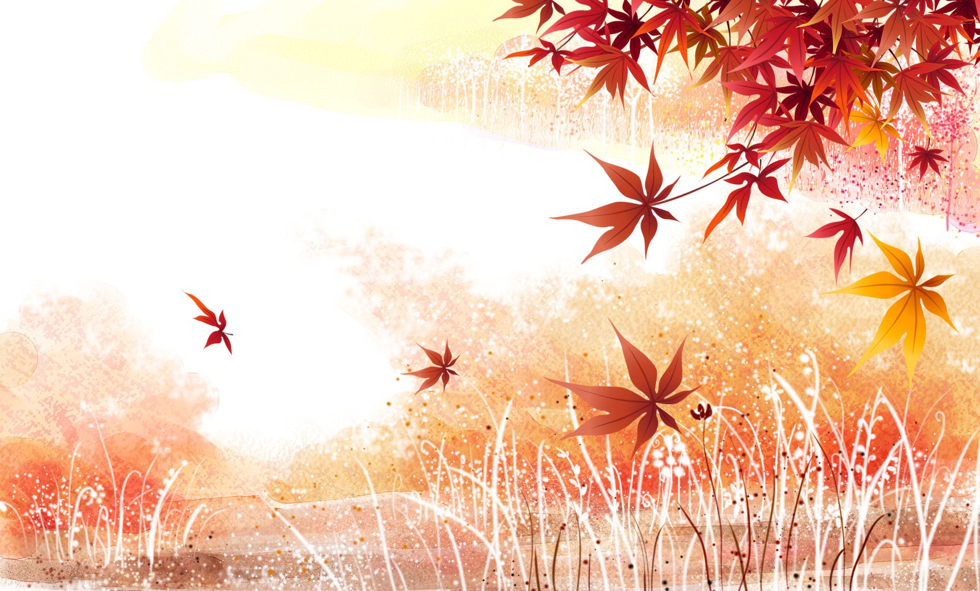 Maple Leaves Background Wallpaper