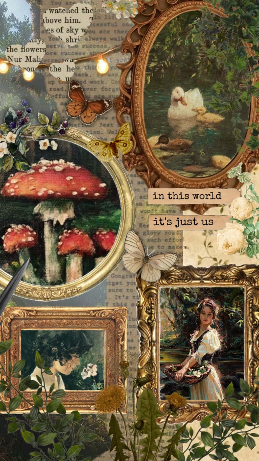 Cottagecore Collage Phone Wallpaper