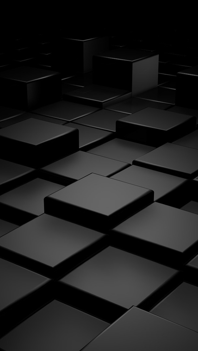 Black 3d Blocks iPhone 5s Wallpaper iPad