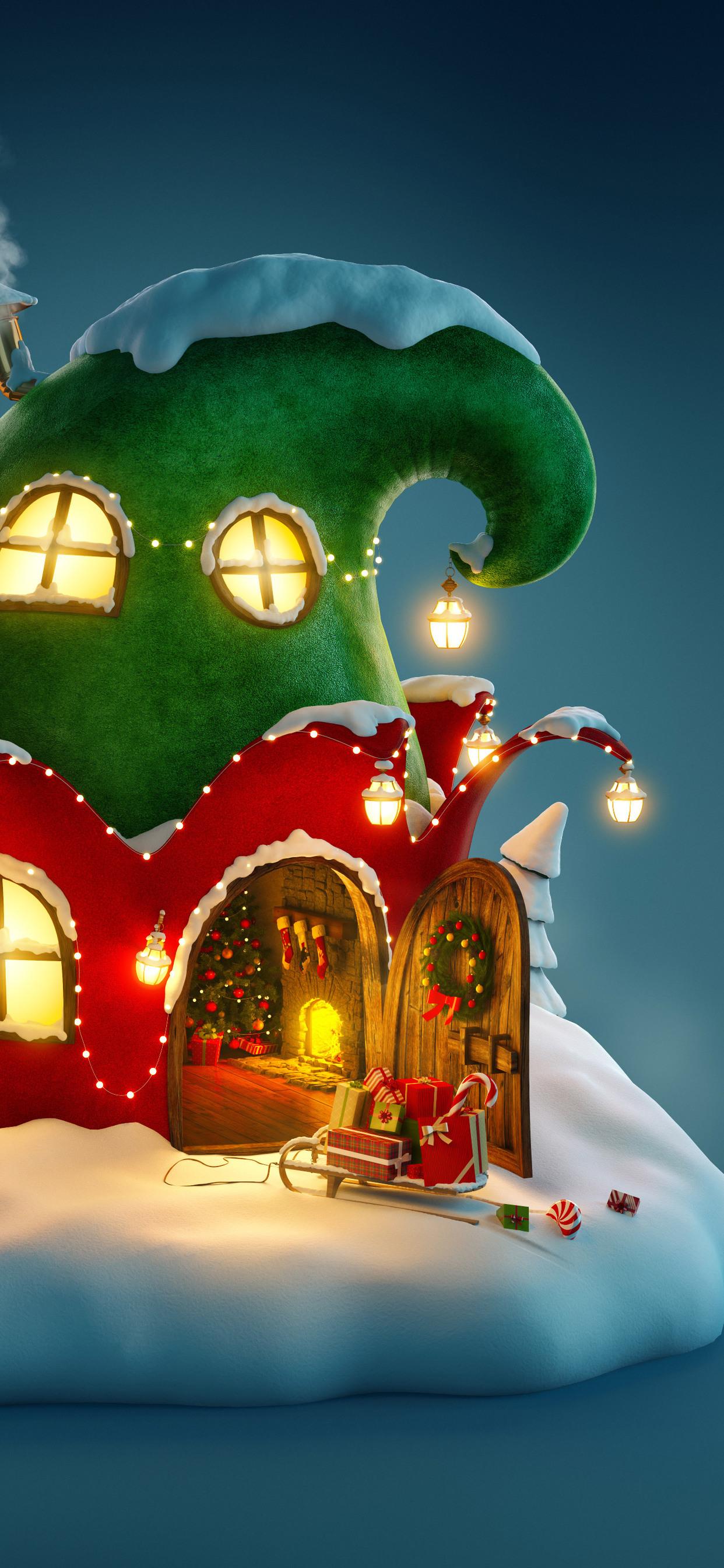 Christmas Fairy House 4k iPhone Xs Max HD Wallpaper
