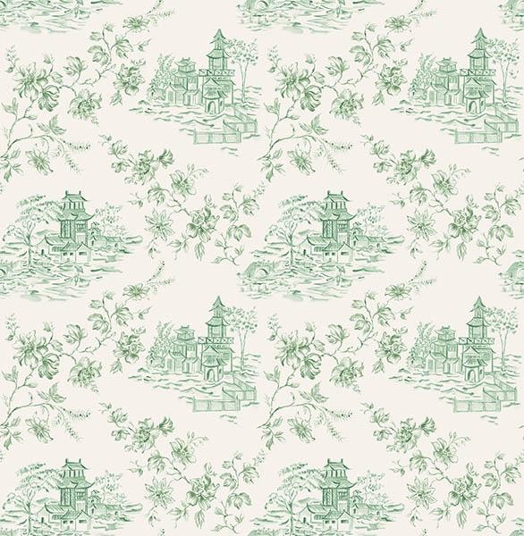 Laure Green Toile Modern Wallpaper By Warehouse