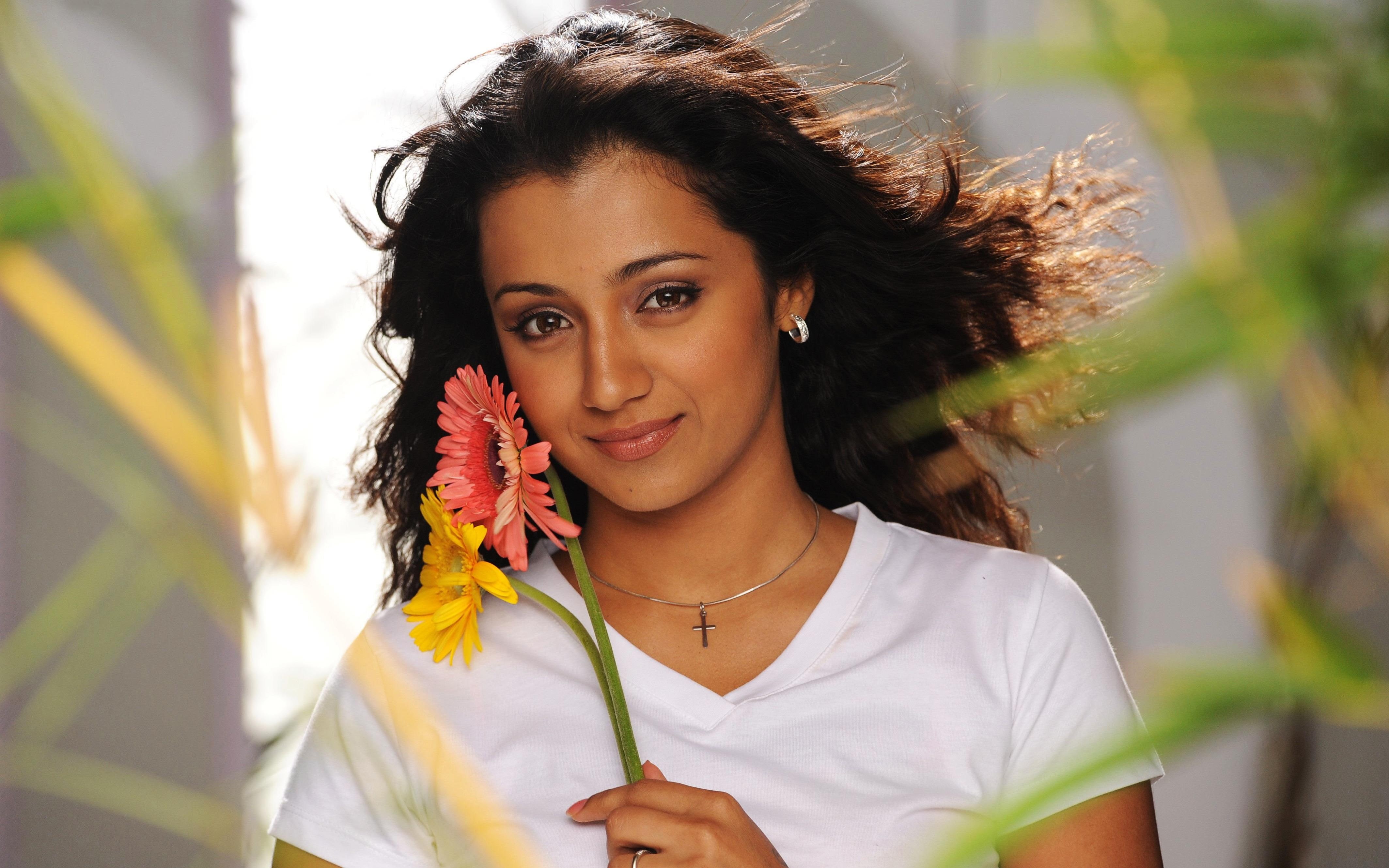 Trisha Indian Actress Krishnan 4k HD Wallpaper
