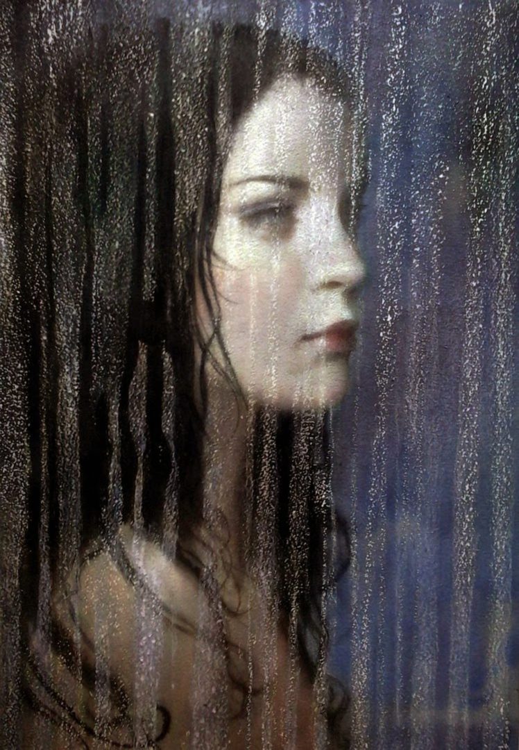 Beautiful Art Original Color Girl Rain Face Wallpaper HD