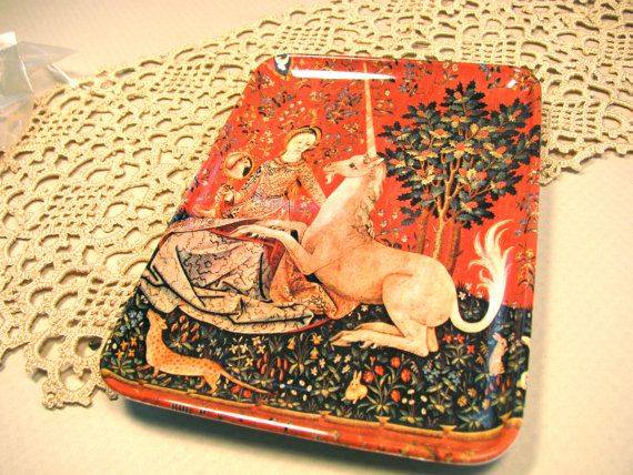 Unicorn Tapestry Melamine Tray Dream Home