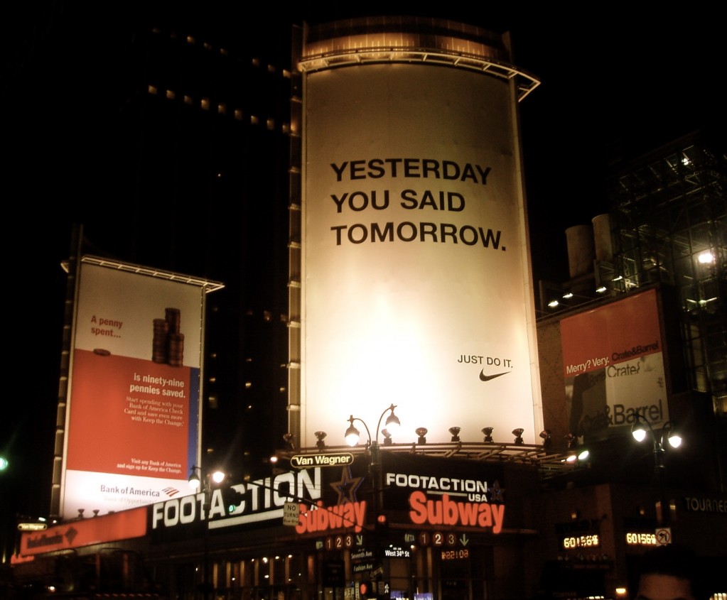 nike yesterday you said tomorrow just do it HD Wallpaper   Companies