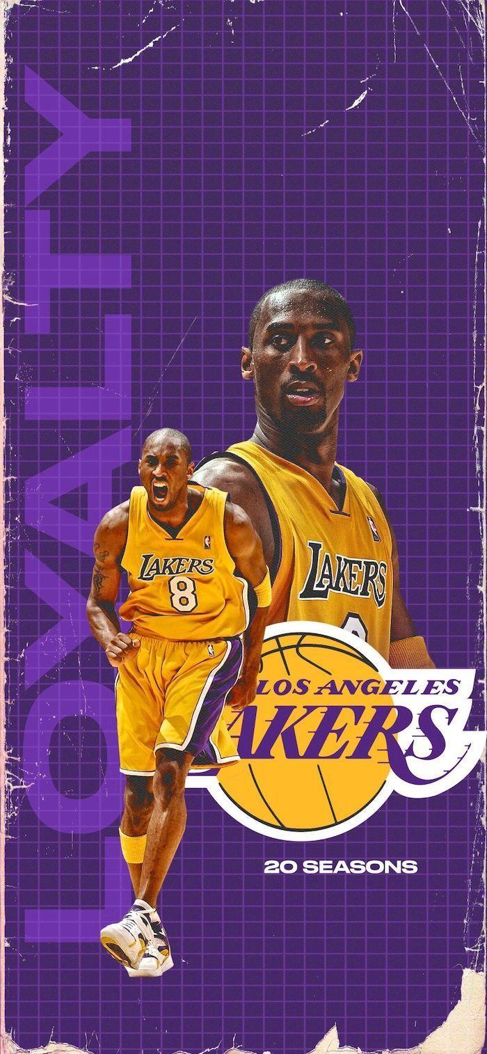 Purple Background With Loyalty Written On The Side Lakers